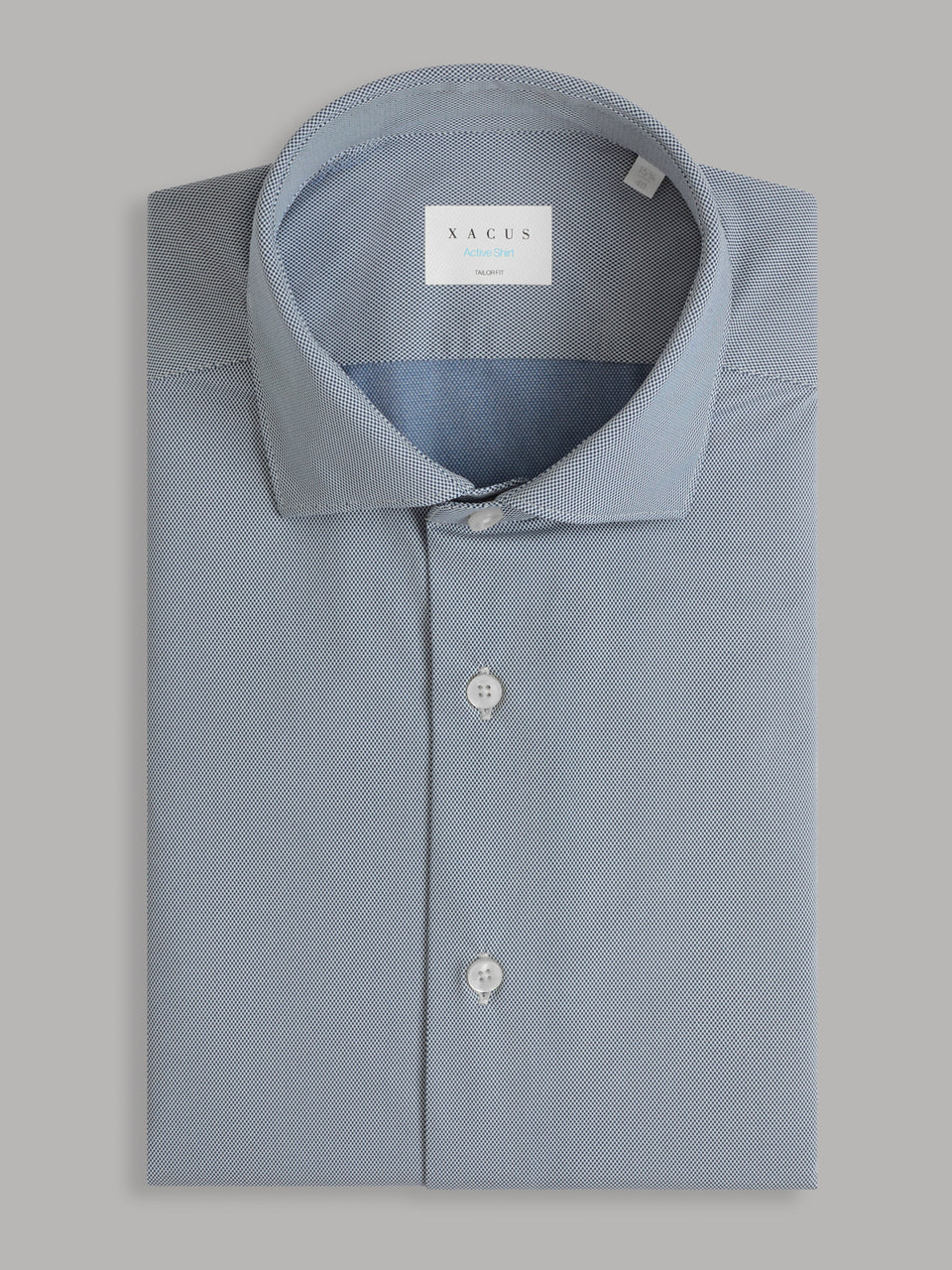 Xacus Shirt Man Twill French Collar Light Blue
