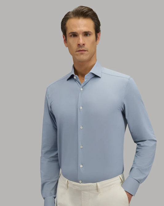 Xacus Shirt Man Twill French Collar Light Blue