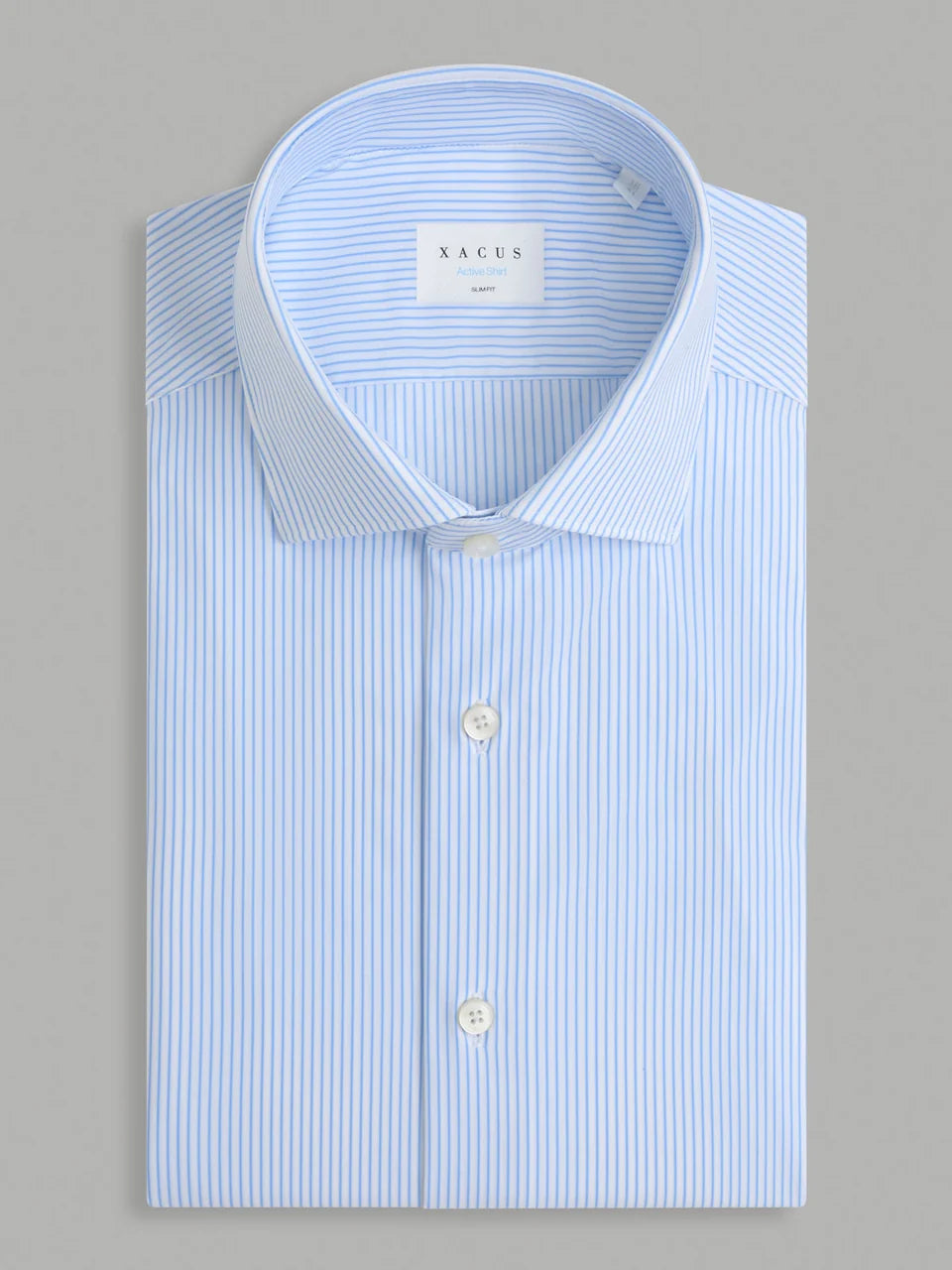 Xacus Shirt Man Active Stripes Light Blue