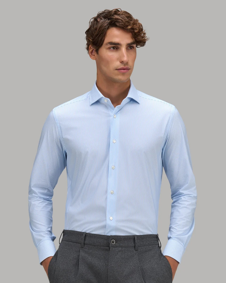 Xacus Shirt Man Active Stripes Light Blue
