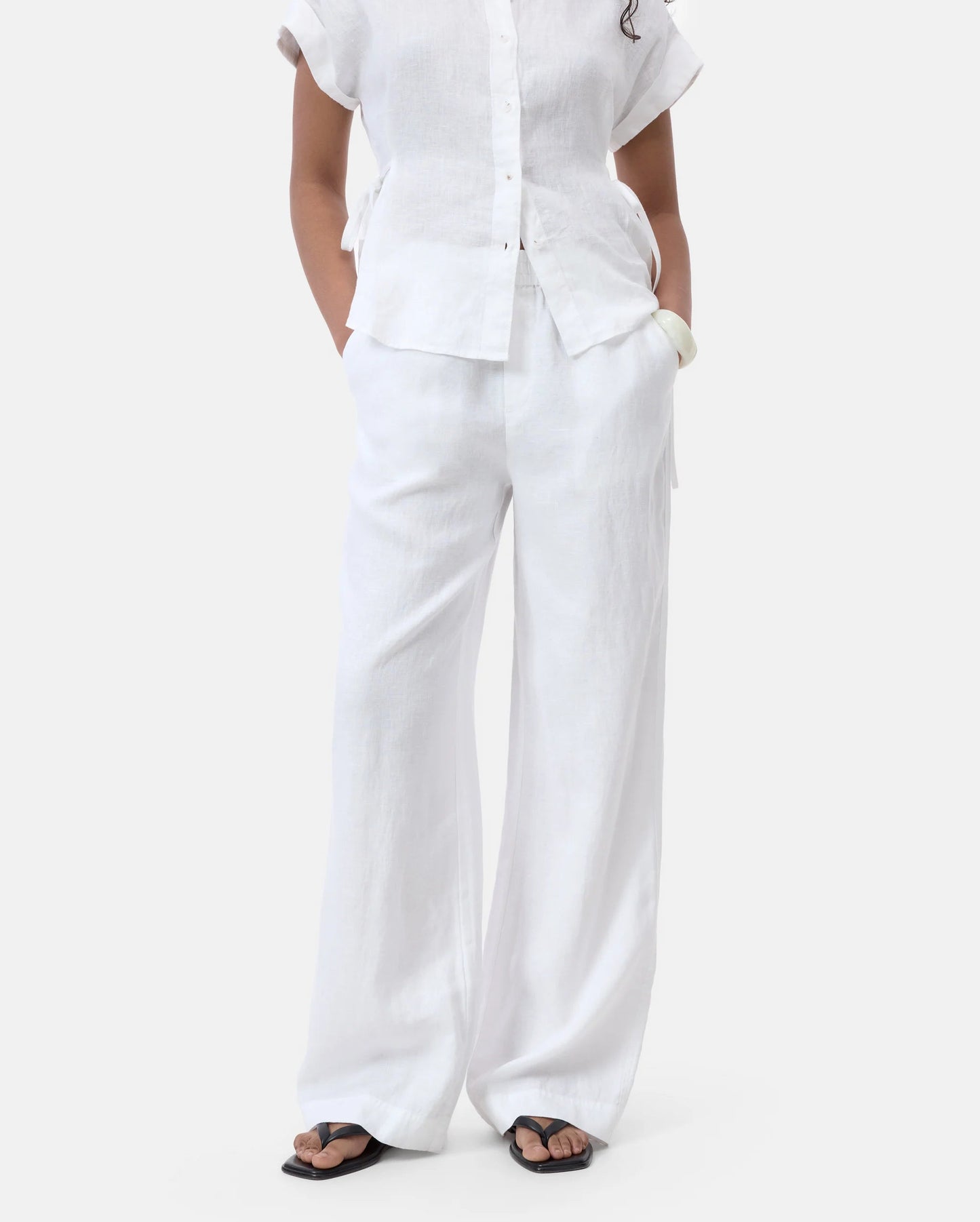 Closed Trouser Woman Wide Pants Winona White
