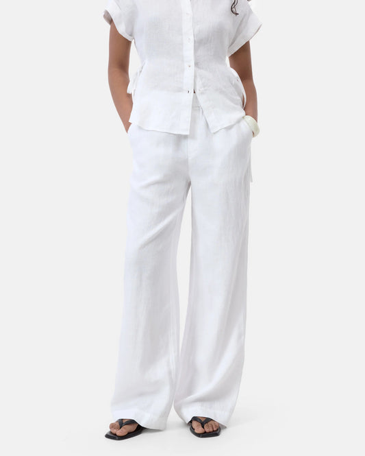 Closed Trouser Woman Wide Pants Winona White