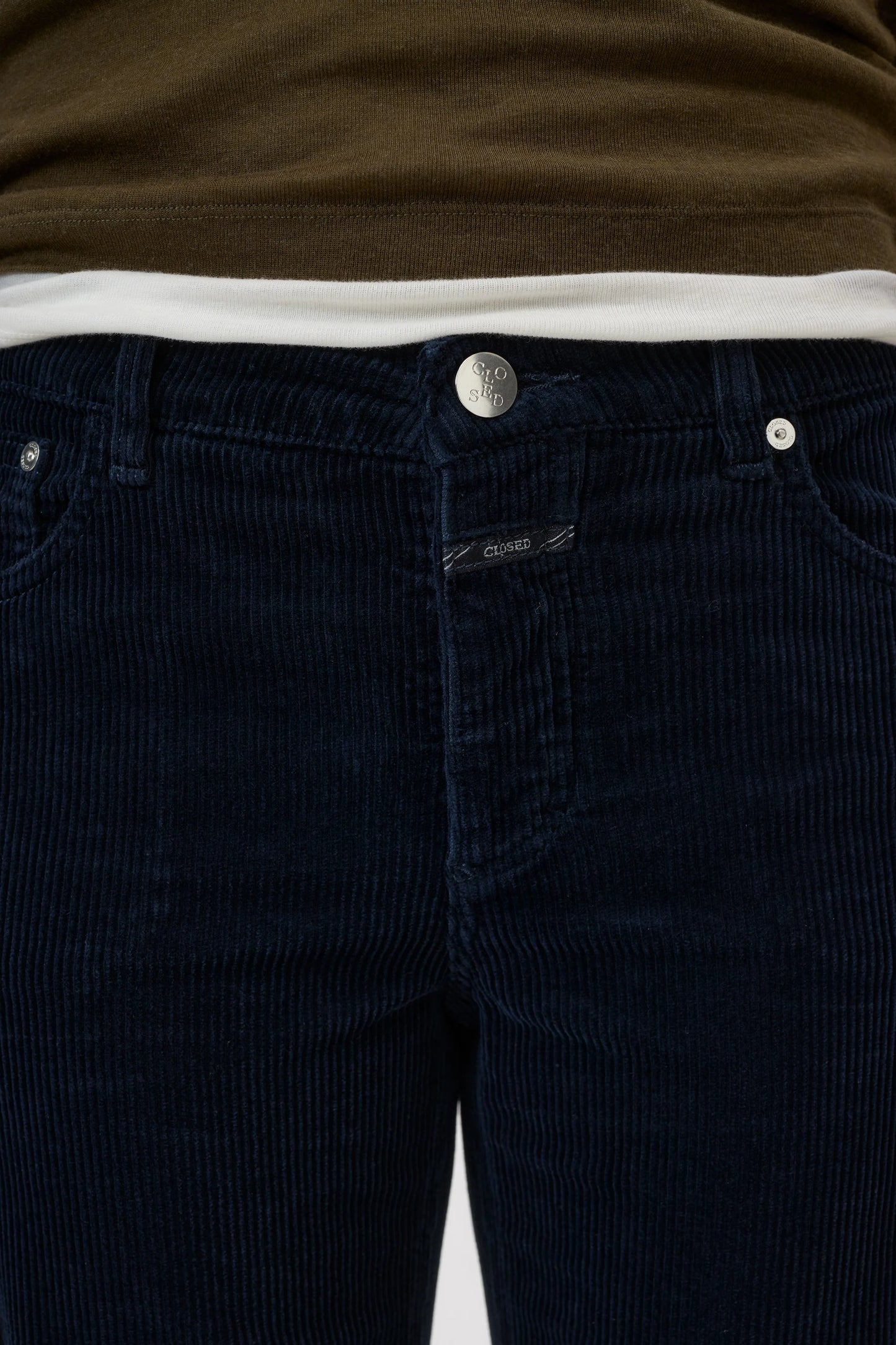 Closed Trouser Woman Gillan Corduroy Dark Night