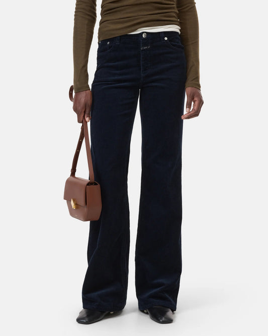 Closed Trouser Woman Gillan Corduroy Dark Night