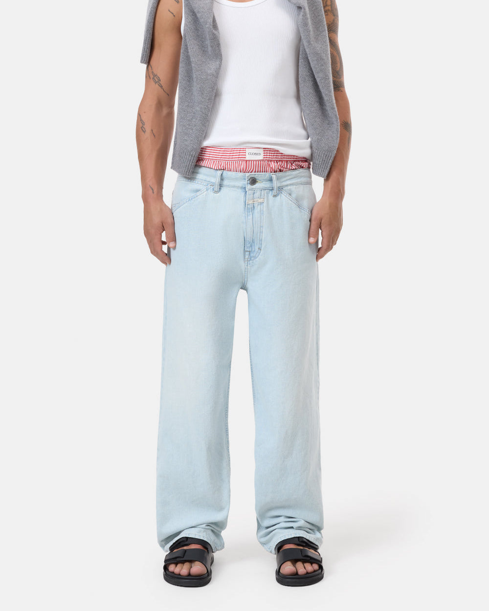 Closed Boxer Man Shorts Laser Red