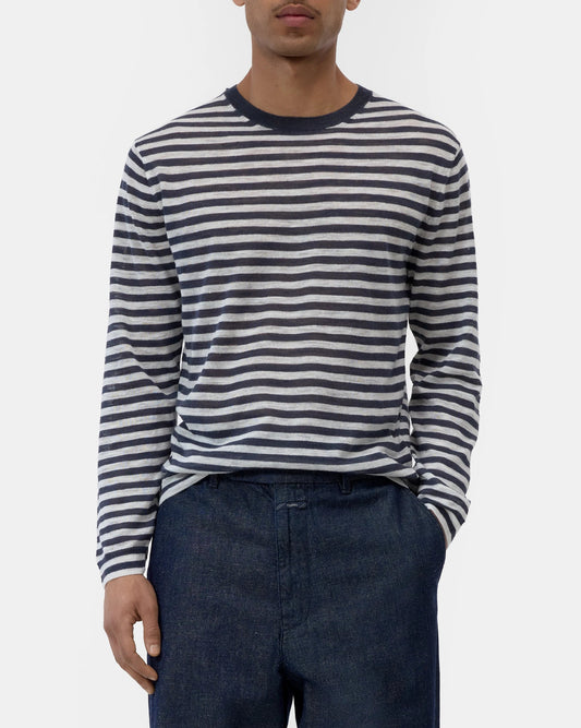 Closed Sweater Man Striped Magma Black