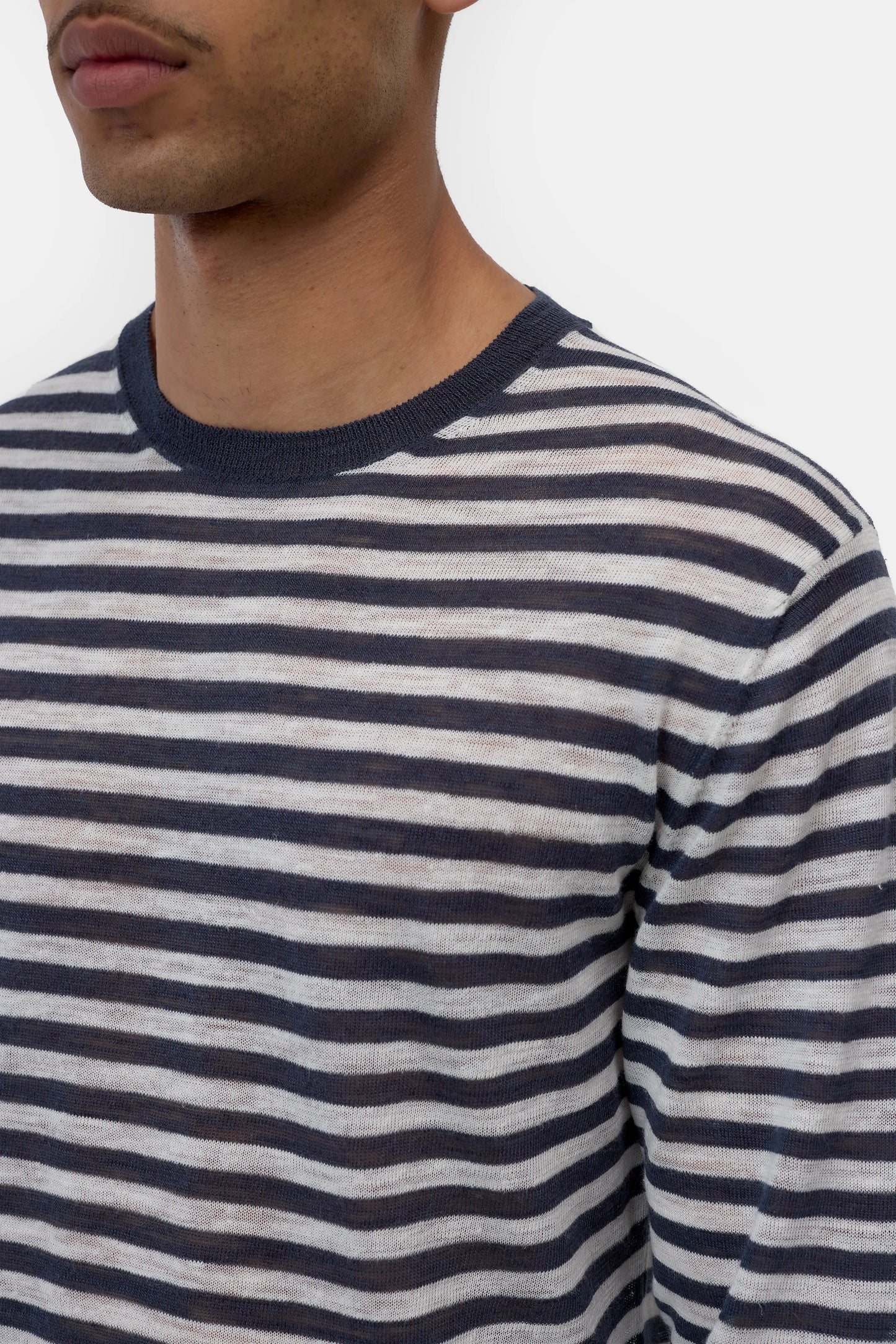 Closed Sweater Man Striped Magma Black