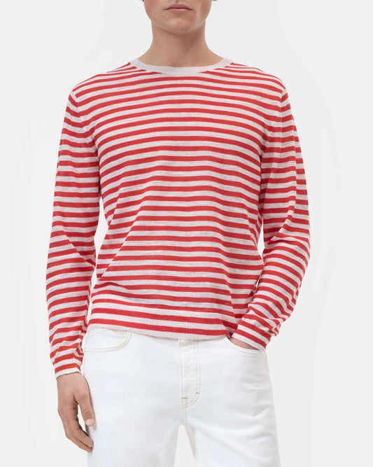 Closed Sweater Man Striped Laser Red