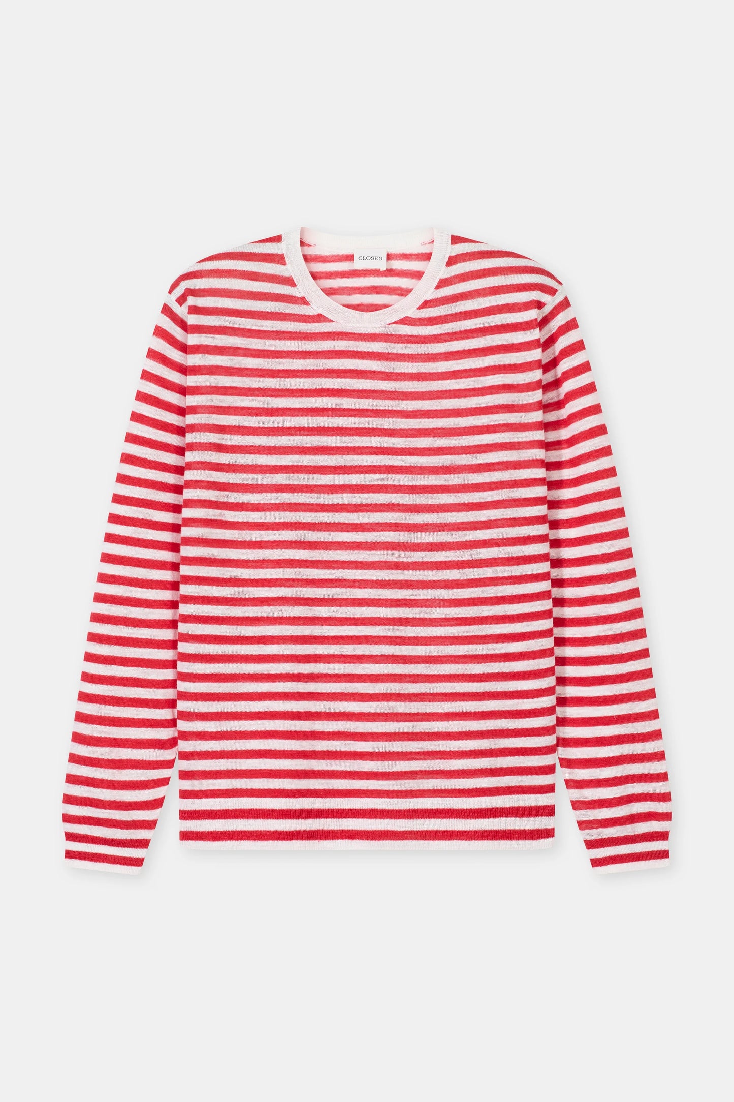 Closed Sweater Man Striped Laser Red
