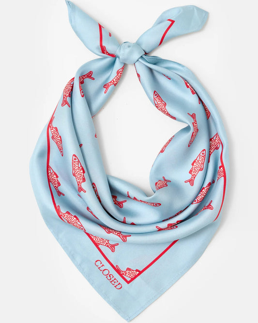 Closed Woman Scarf Blue
