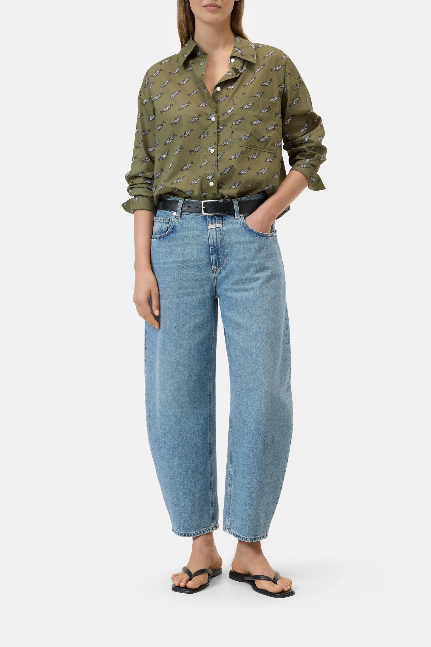 Closed Shirt Woman Fish