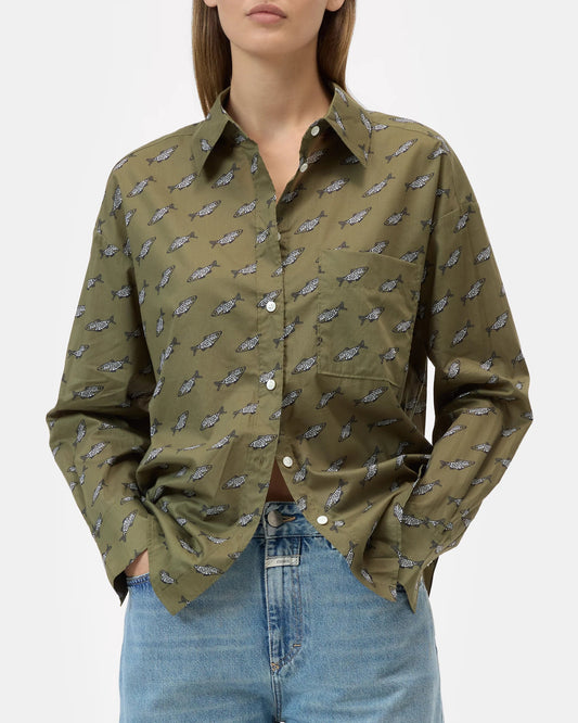 Closed Shirt Woman Fish