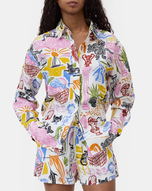 Closed Oversize Shirt Woman Multi Colour