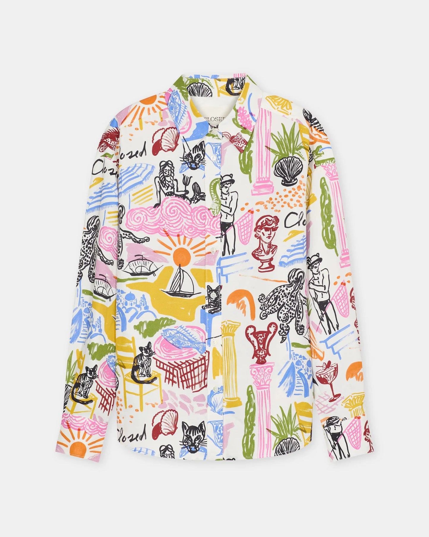 Closed Shirt Woman Multi Colour