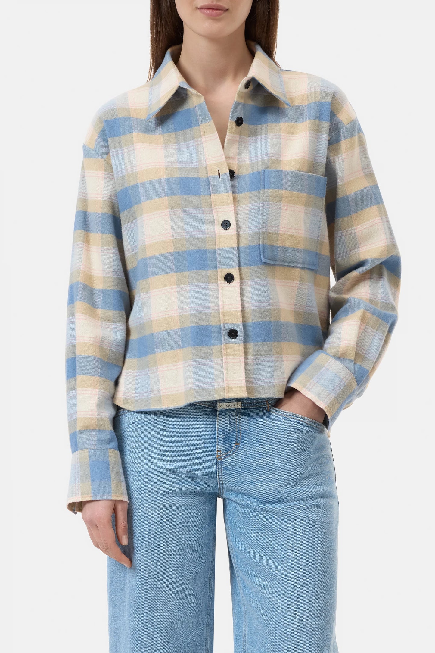 Closed Shirt Woman Cropped Oversized