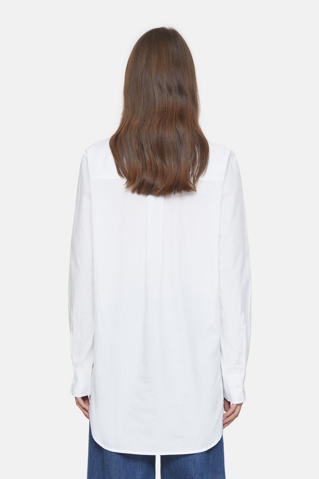 Closed Shirt Woman Fitted Long Blouse White