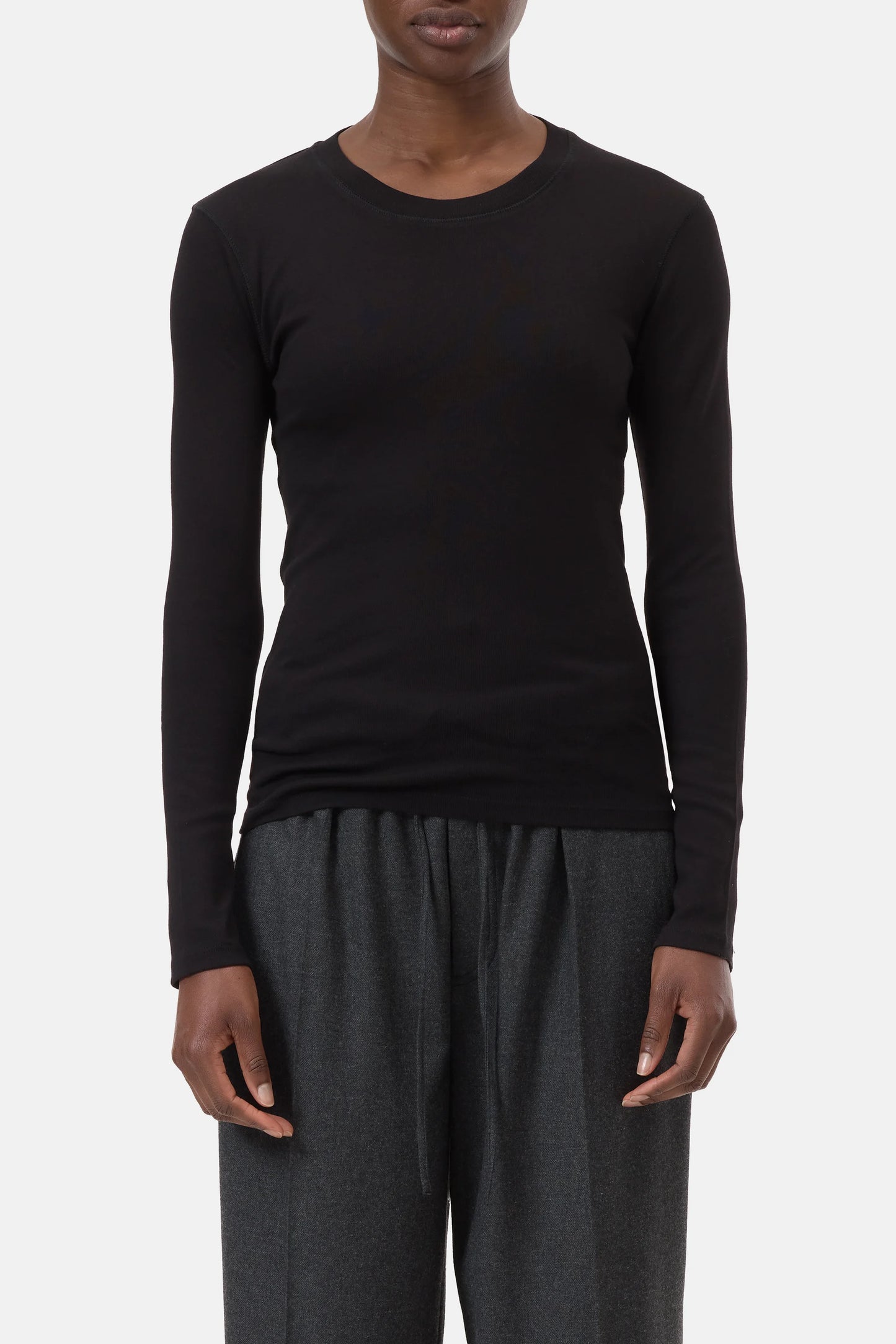 Closed T-shirt Woman Crew Neck Long Sleeve Black