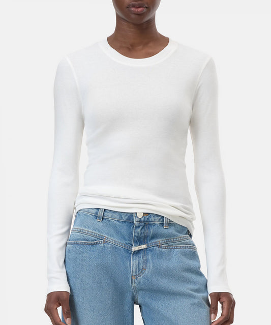 Closed T-shirt Woman Crew Neck Long Sleeve Ivory
