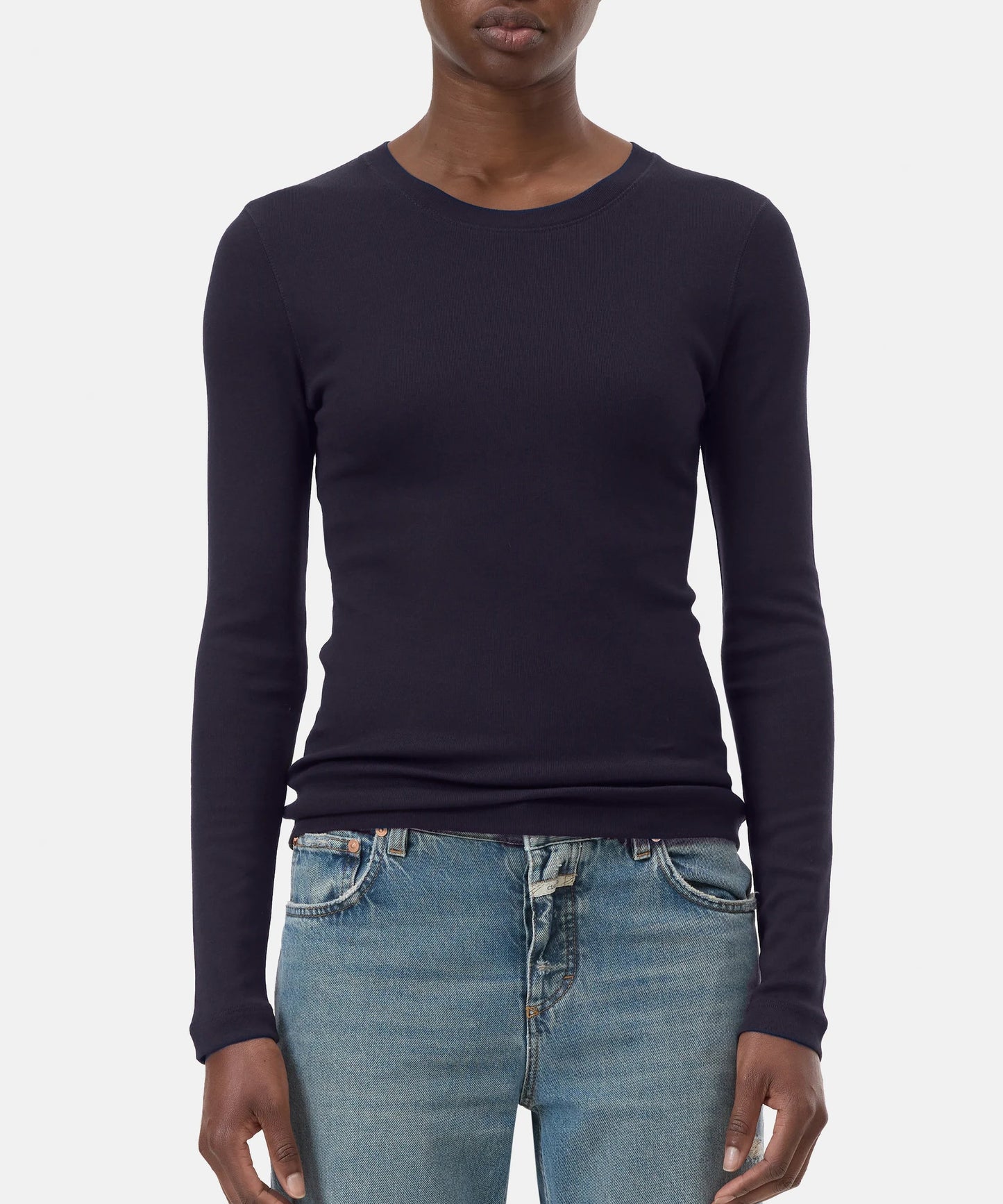 Closed T-shirt Woman Crew Neck Long Sleeve Dark Night