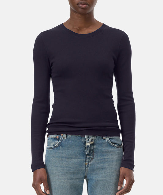 Closed T-shirt Woman Crew Neck Long Sleeve Dark Night