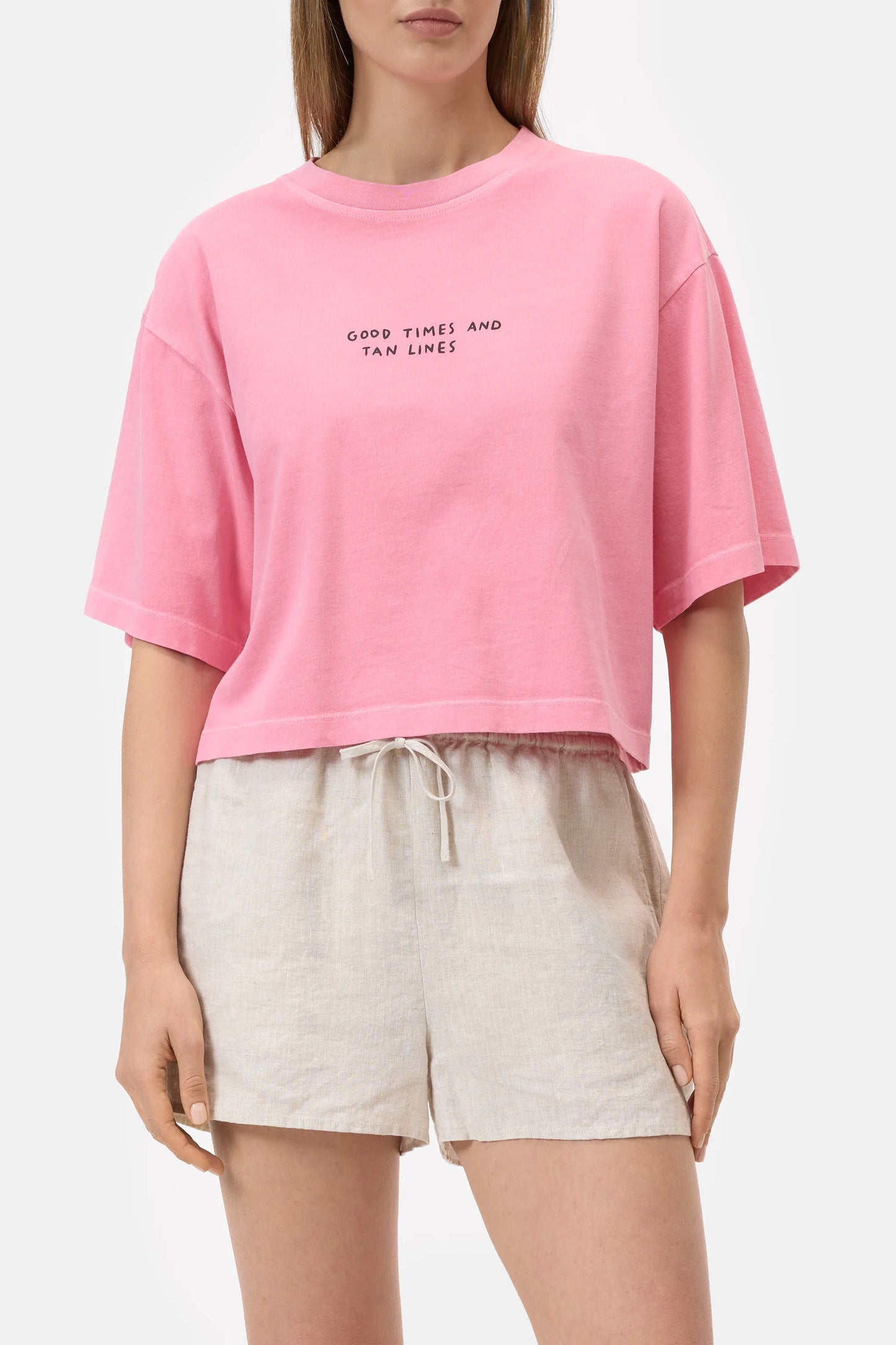 Closed T-shirt Woman Cropped Boxy Pink