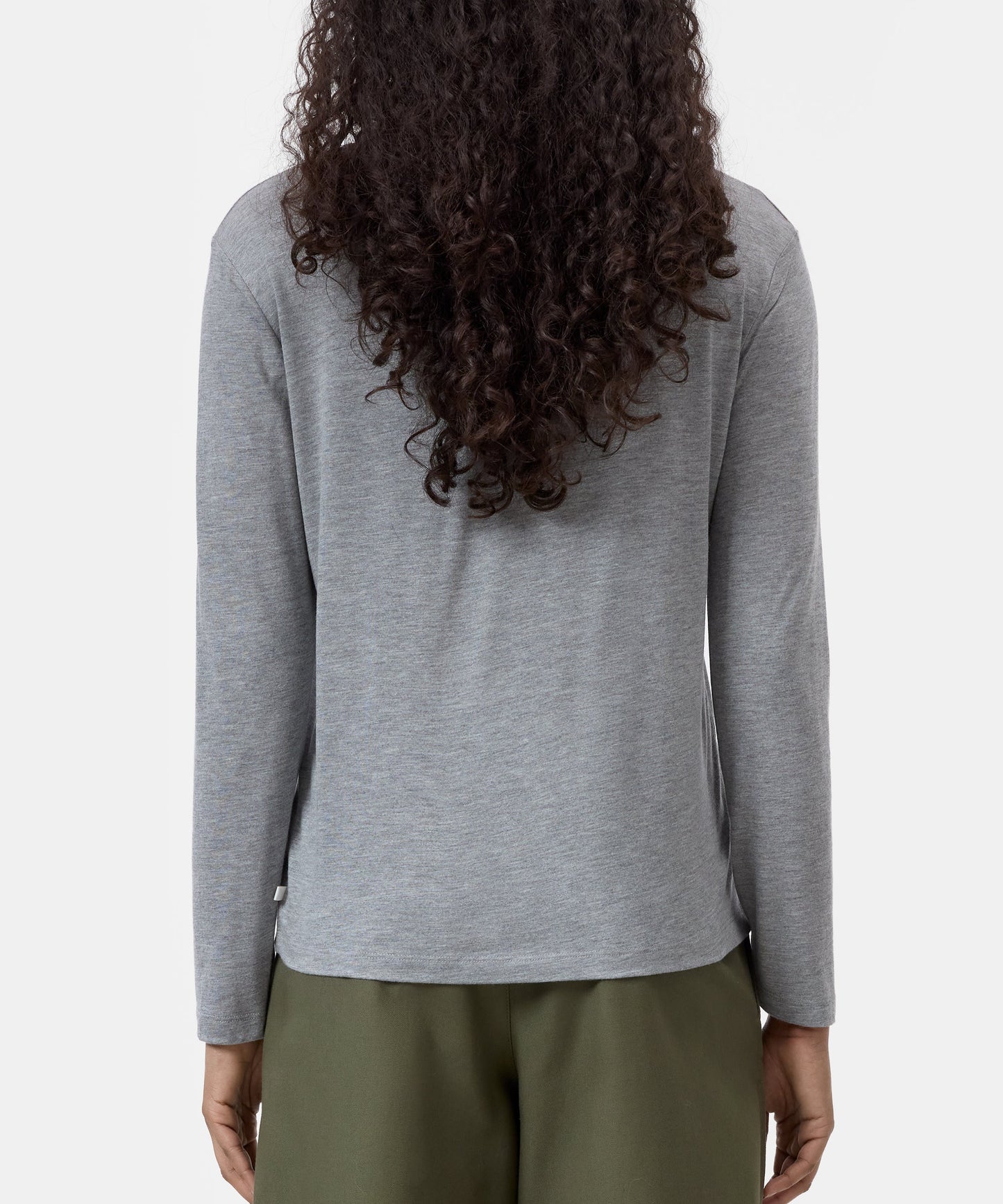 Closed T-shirt Woman Crew Neck Long Sleeve Light Grey Melange