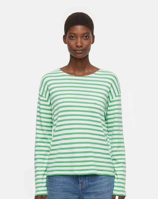 Closed T-shirt Woman Striped Longsleeve Green Kick