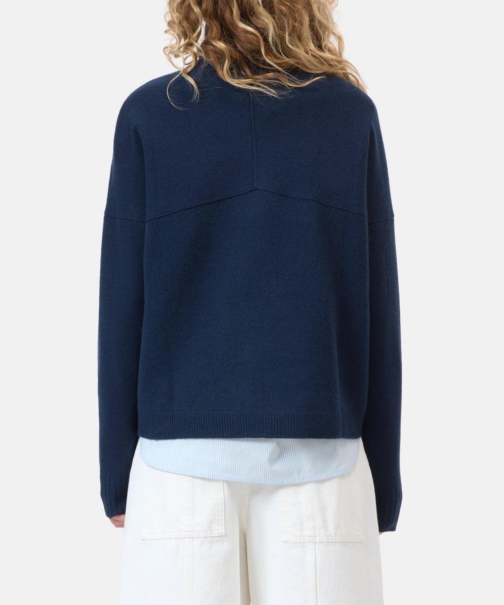 Closed Sweater Woman Rolli Neck Dark Night