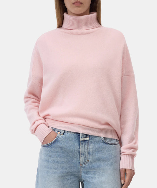 Closed Sweater Woman Rolli Neck Rosewater Pink