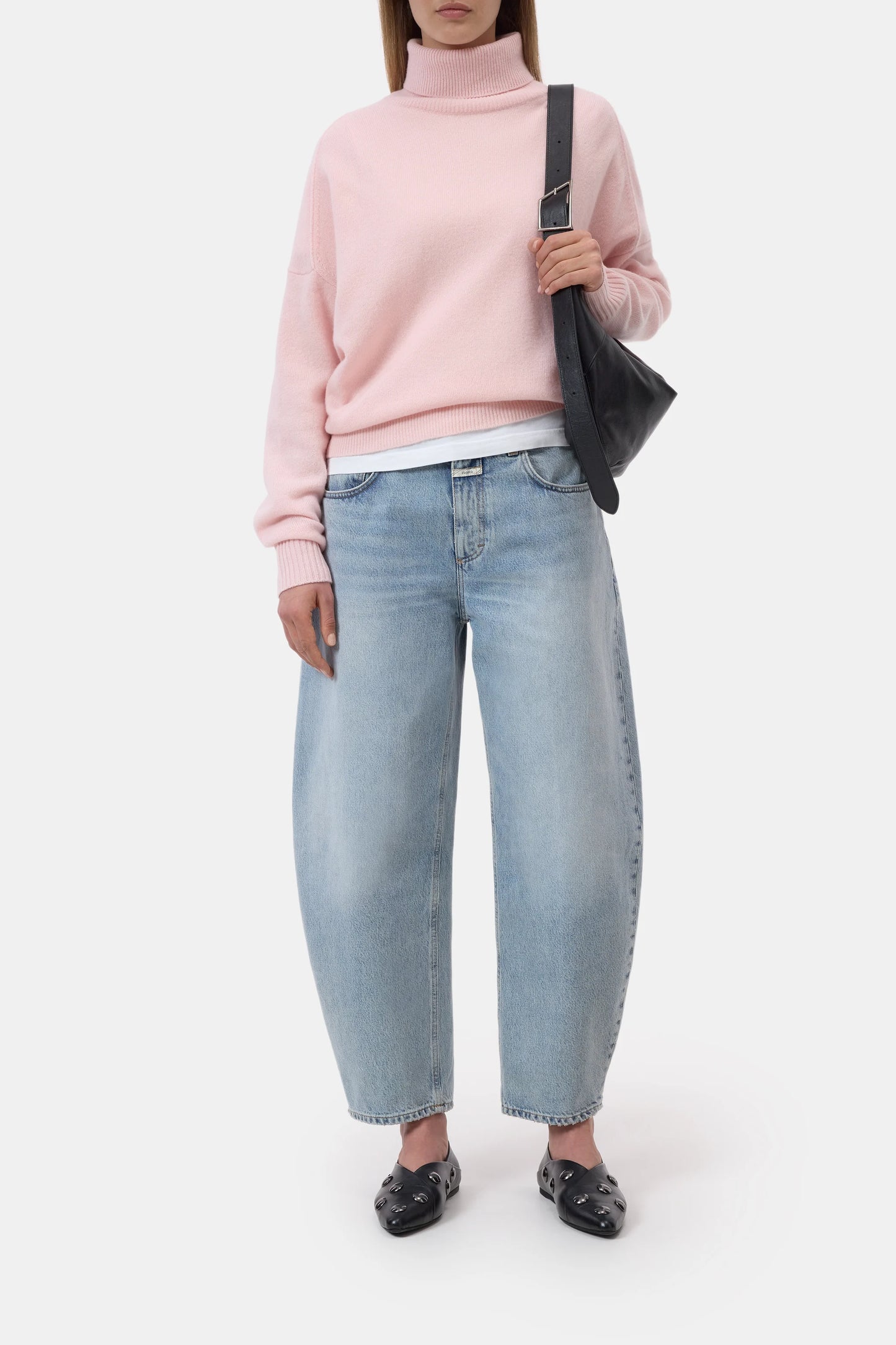Closed Sweater Woman Rolli Neck Rosewater Pink