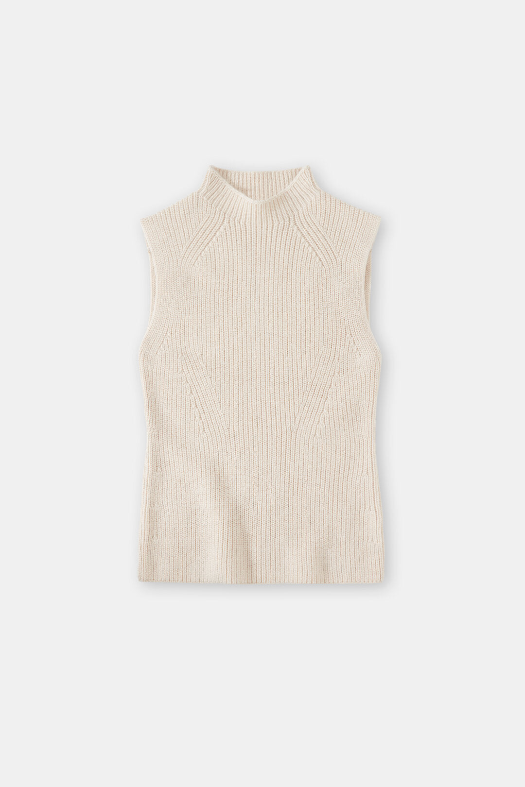Closed Sweater Woman Turtle Neck Vest Ivory
