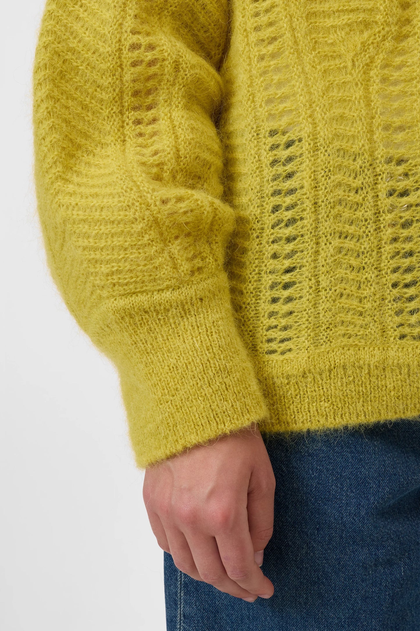 Closed Sweater Woman Cardigan Crew Neck Golden Yellow