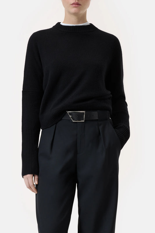 Closed Sweater Woman Crew Neck Cropped Black