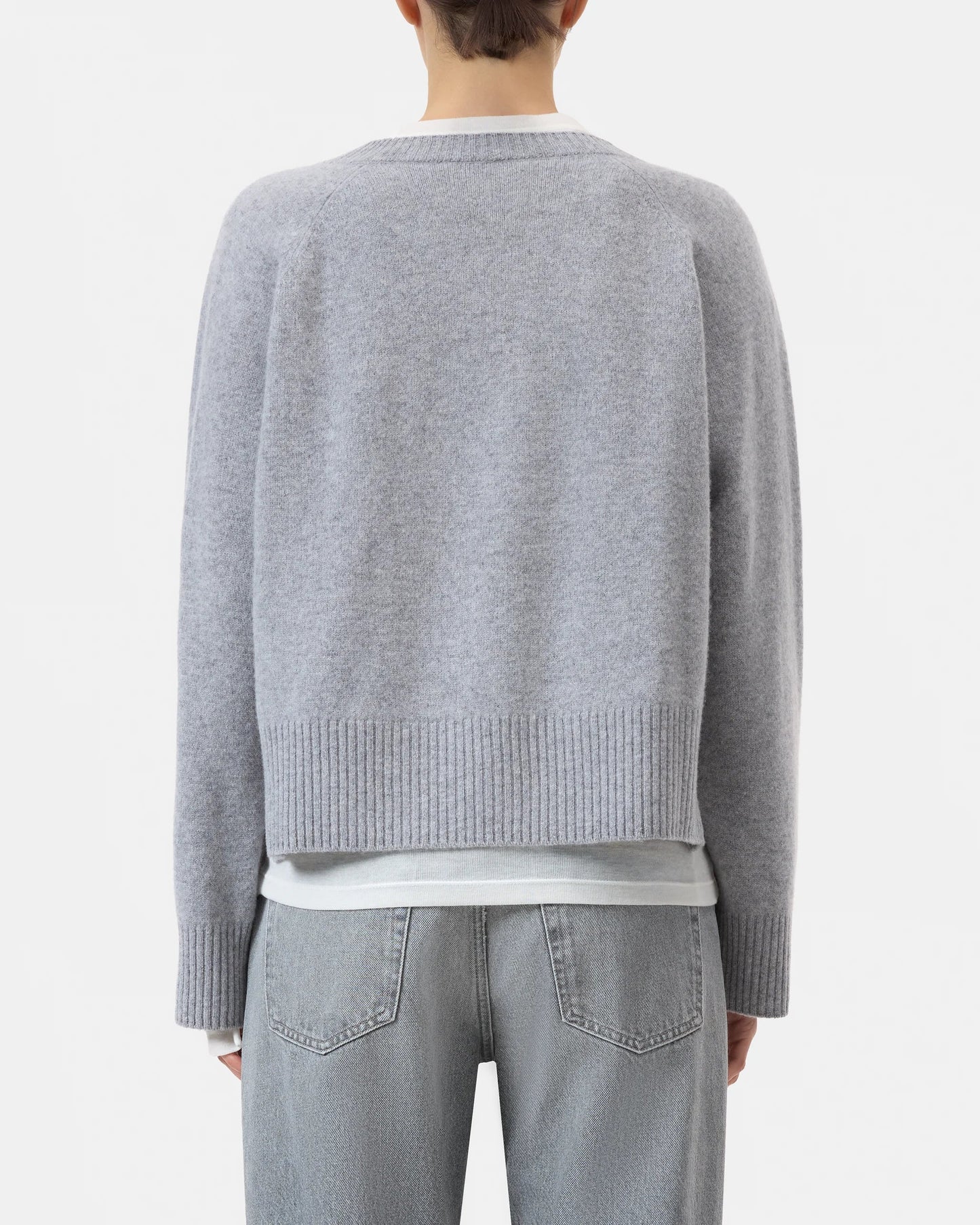 Closed Sweater Woman Crew Neck Wide Sleeve Grey Melange