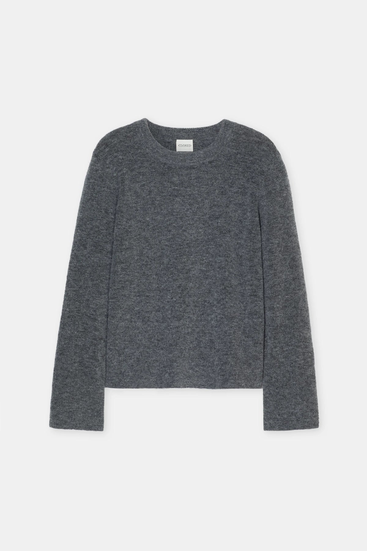 Closed Sweater Woman Crew Neck Long Sleeve Alpaca Dark Grey
