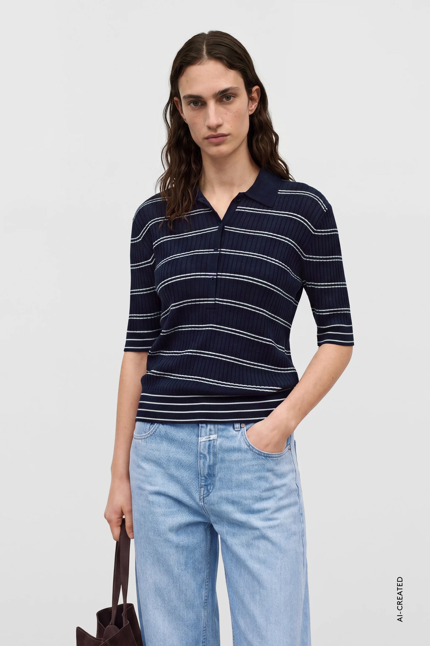 Closed Sweater Woman Polo Short Sleeve Dark Night