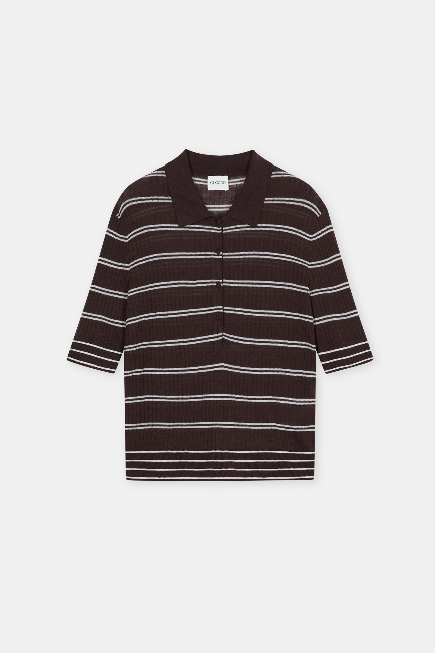 Closed Sweater Woman Polo Short Sleeve Brown