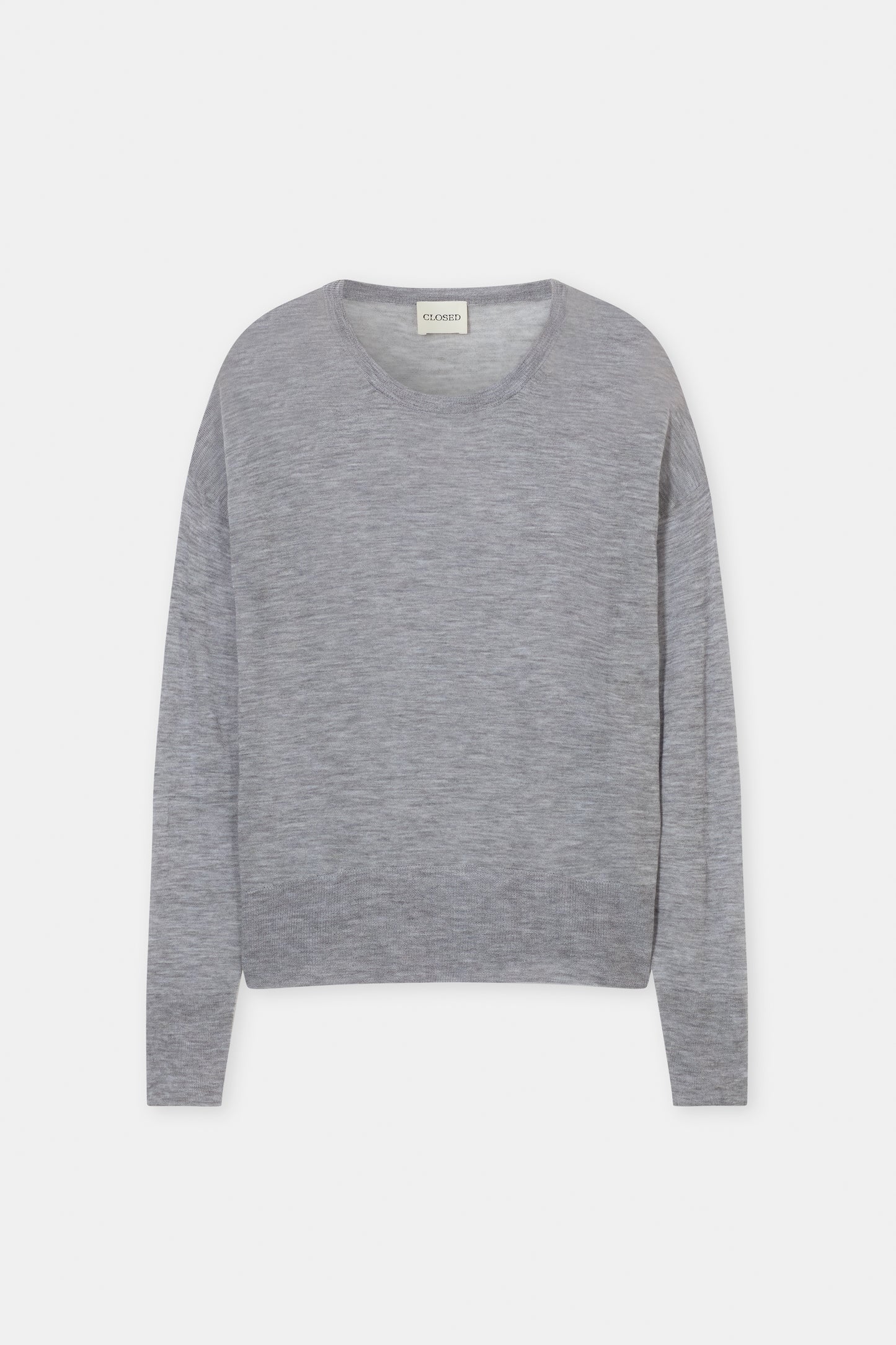 Closed Sweater Woman Crew Neck Long Sleeve Light Grey Melange