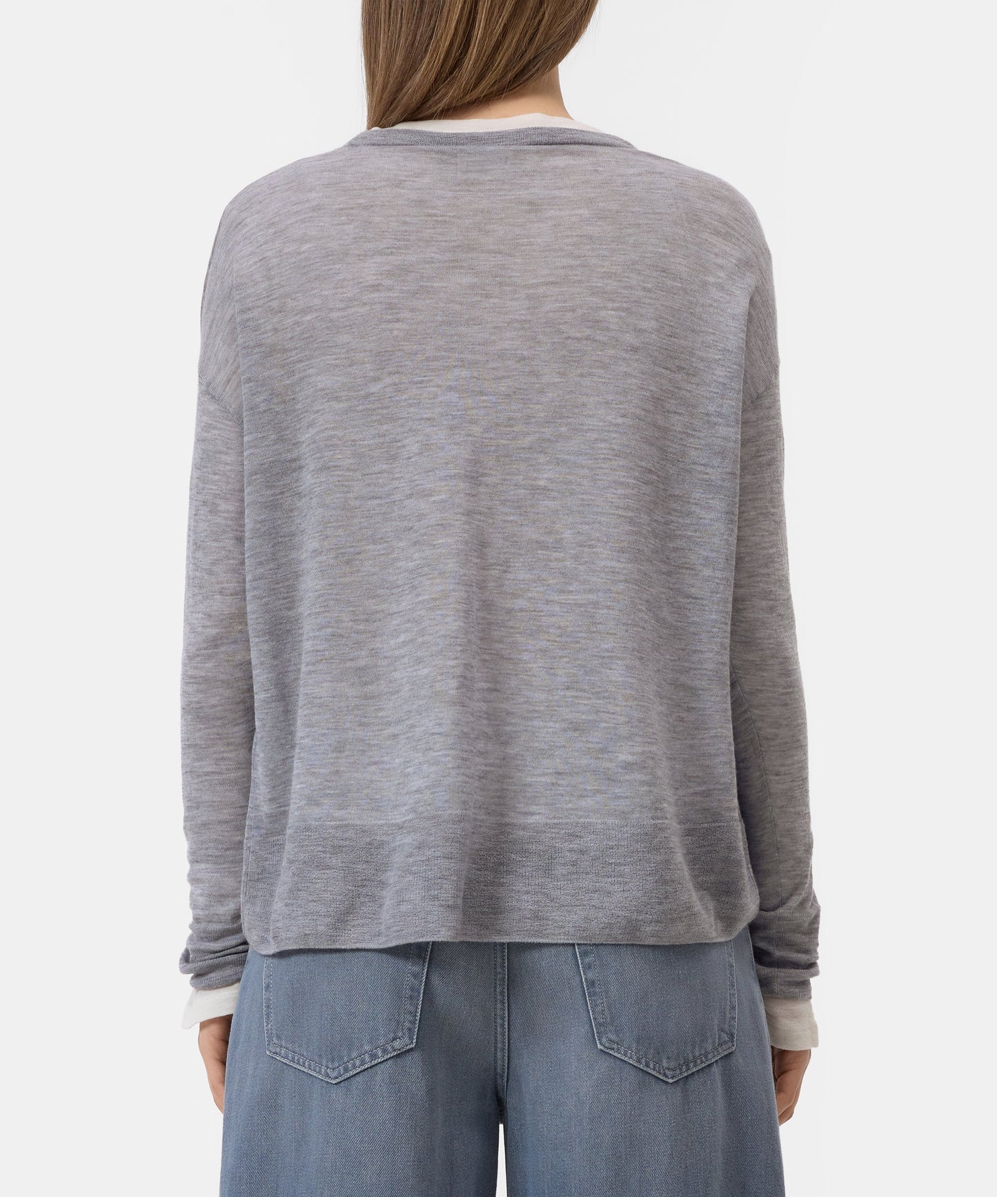 Closed Sweater Woman Crew Neck Long Sleeve Light Grey Melange
