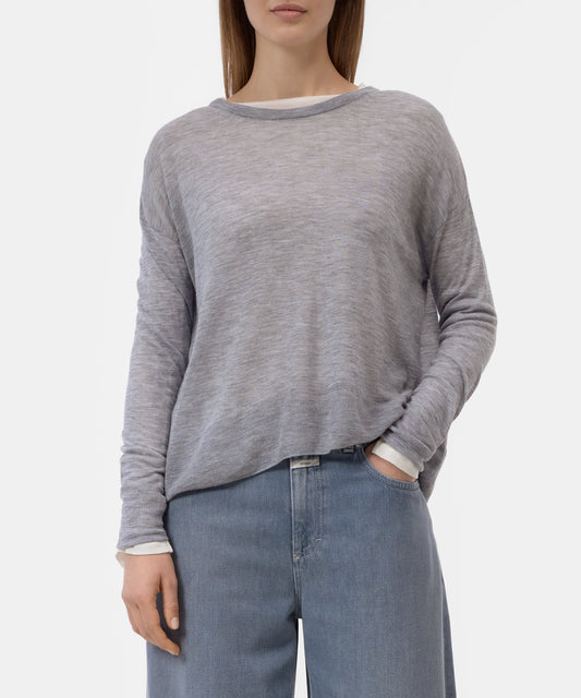 Closed Sweater Woman Crew Neck Long Sleeve Light Grey Melange