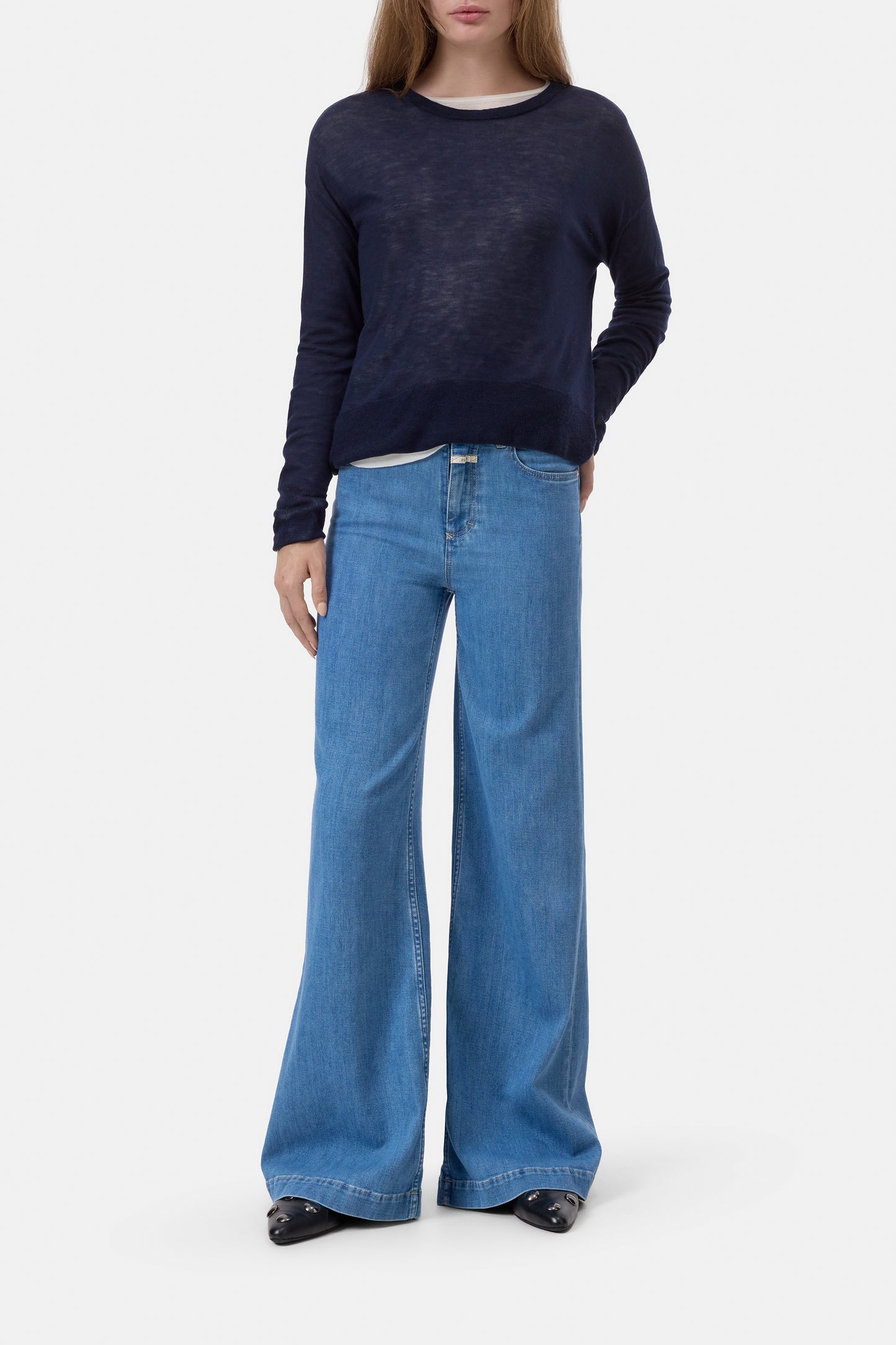 Closed Sweater Woman Crew Neck Long Sleeve Light Dark Night