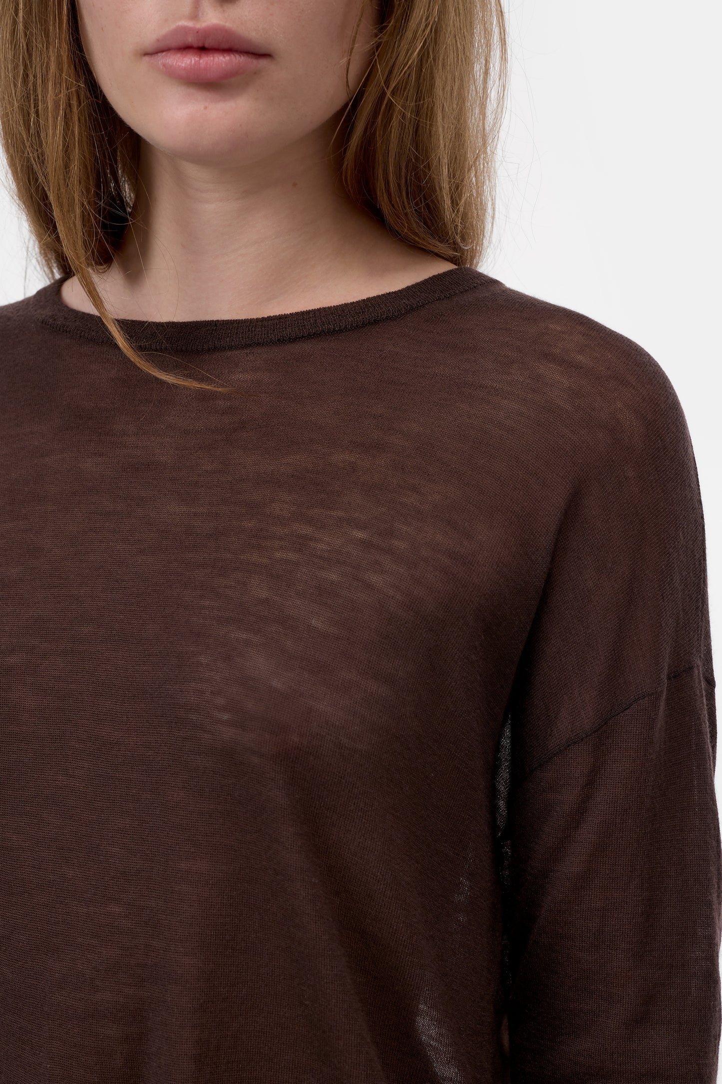 Closed Sweater Woman Crew Neck Long Sleeve Light Mahagony Brown