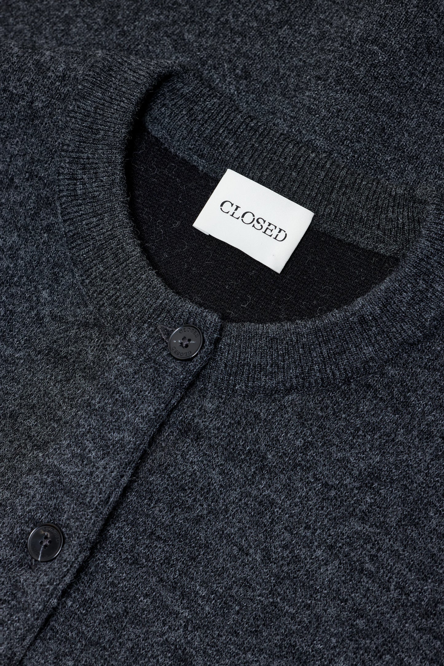 Closed Sweater Woman Cardigan Girocollo Black Melange