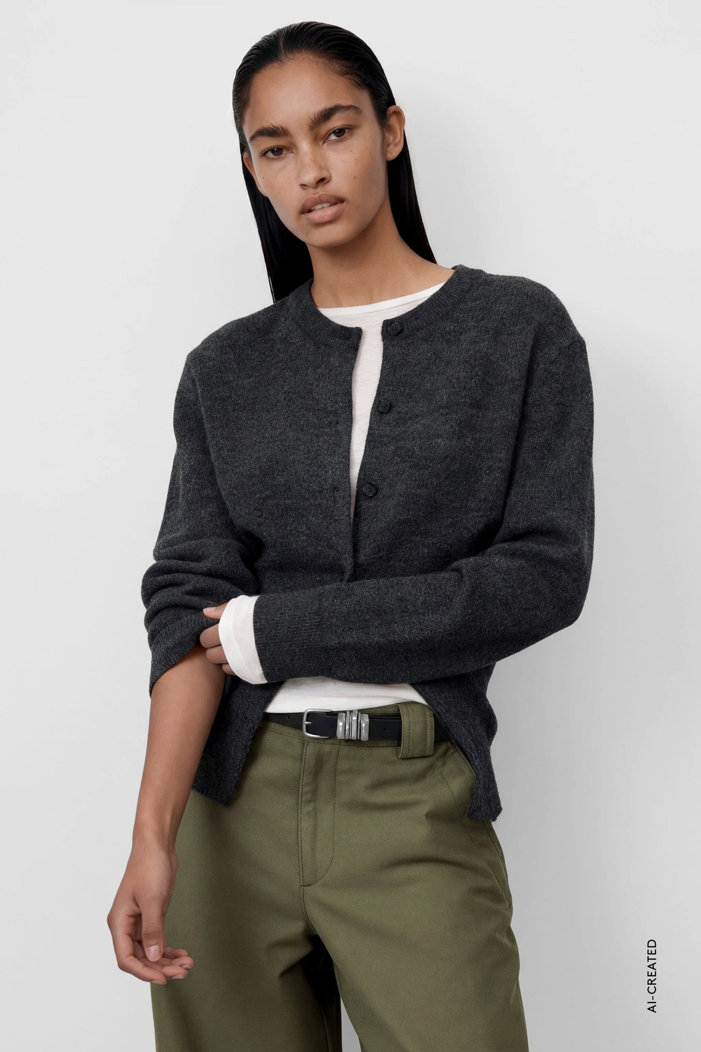 Closed Sweater Woman Cardigan Girocollo Black Melange