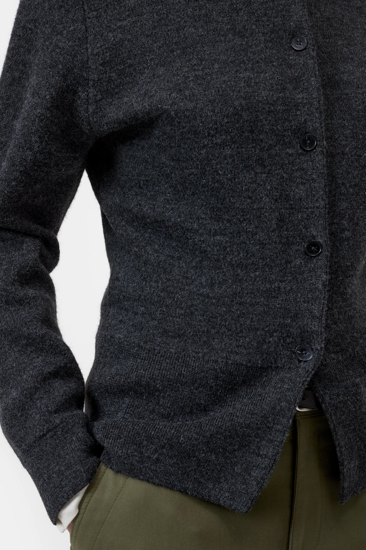 Closed Sweater Woman Cardigan Girocollo Black Melange