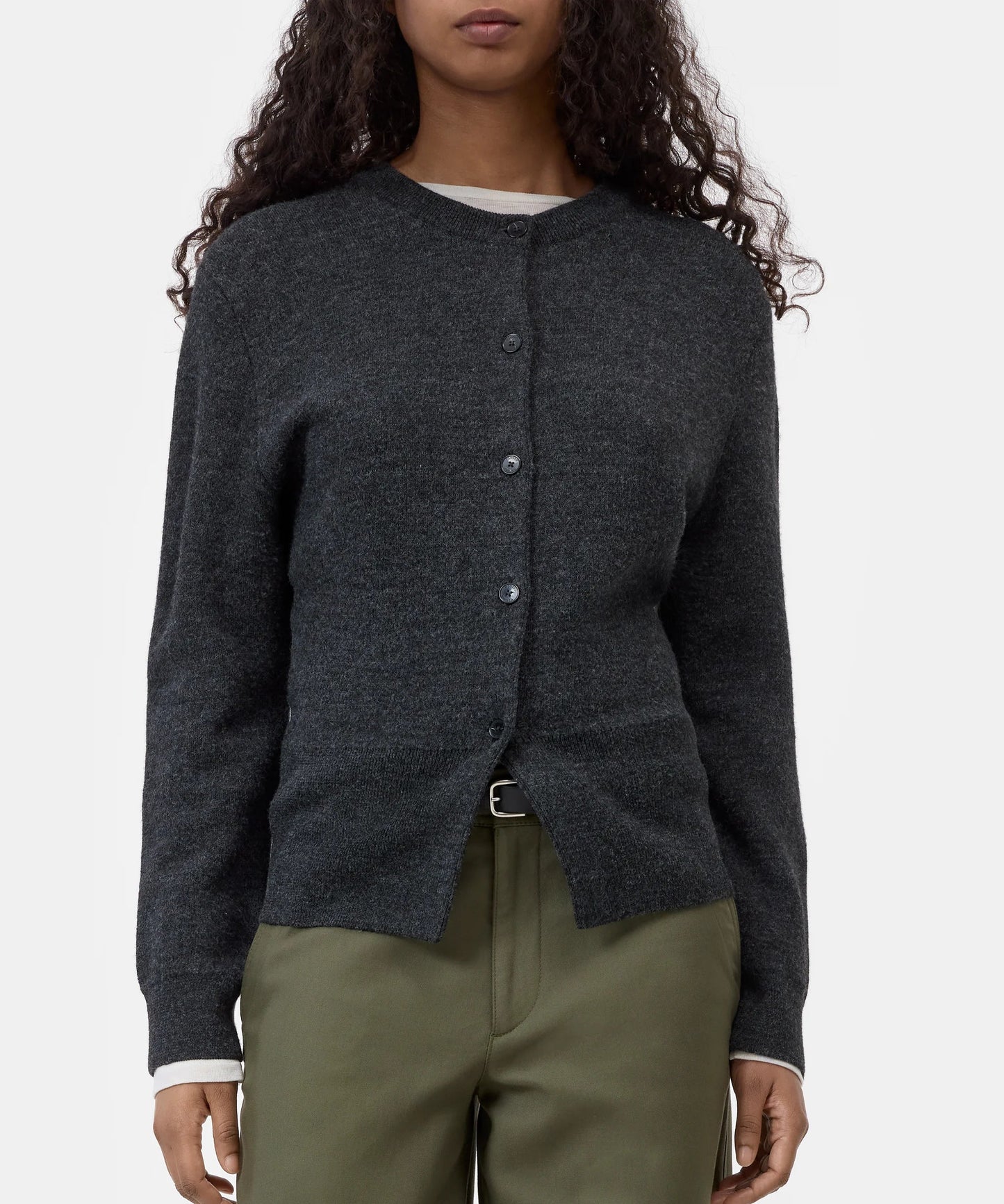Closed Sweater Woman Cardigan Girocollo Black Melange
