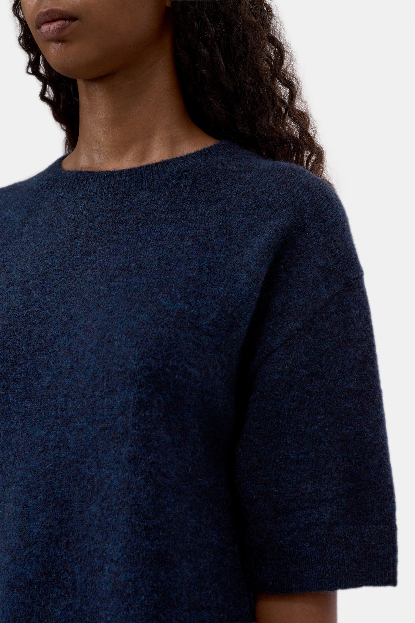 Closed Sweater Woman Crew Neck Short Sleeve Dark Night