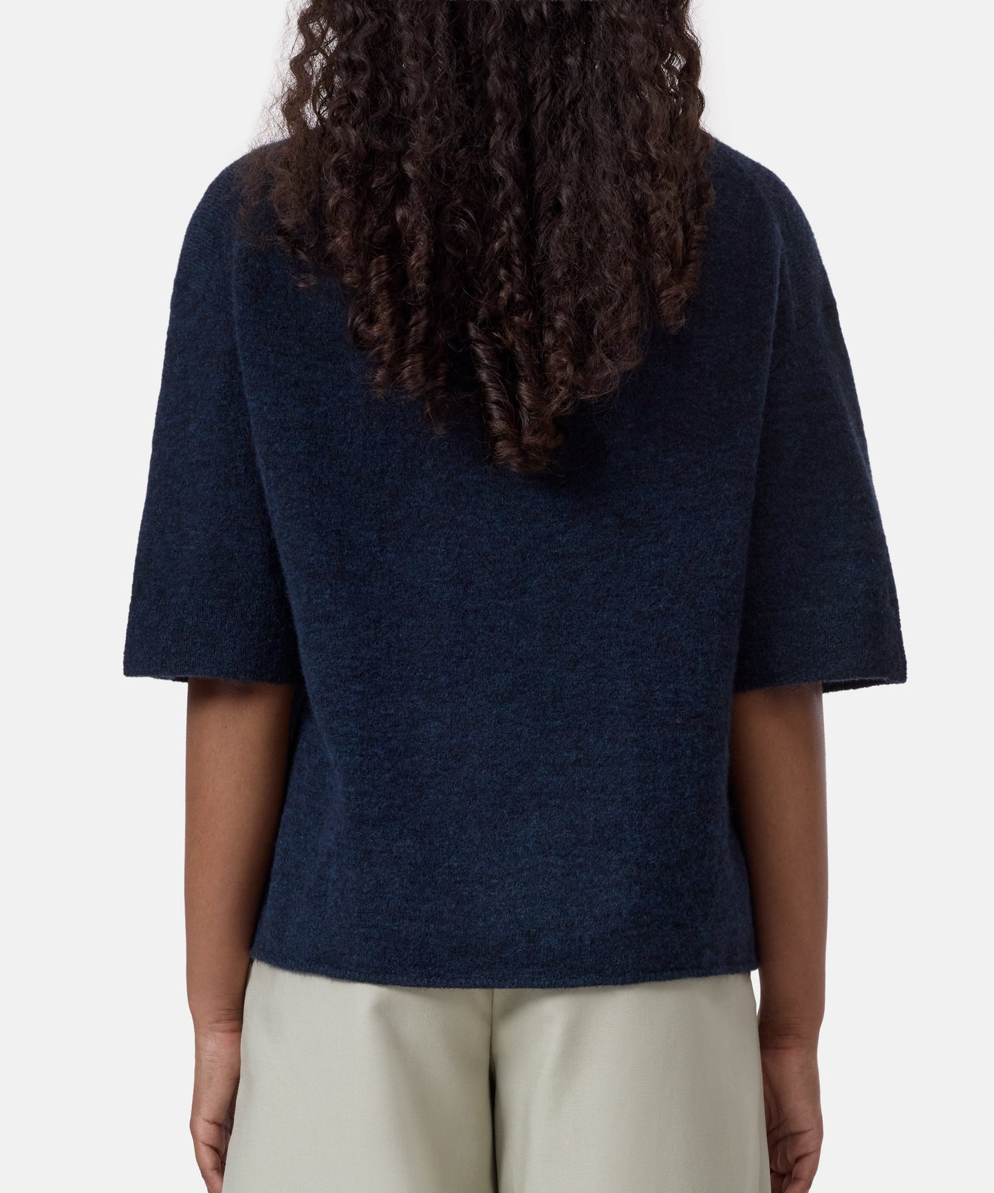 Closed Sweater Woman Crew Neck Short Sleeve Dark Night