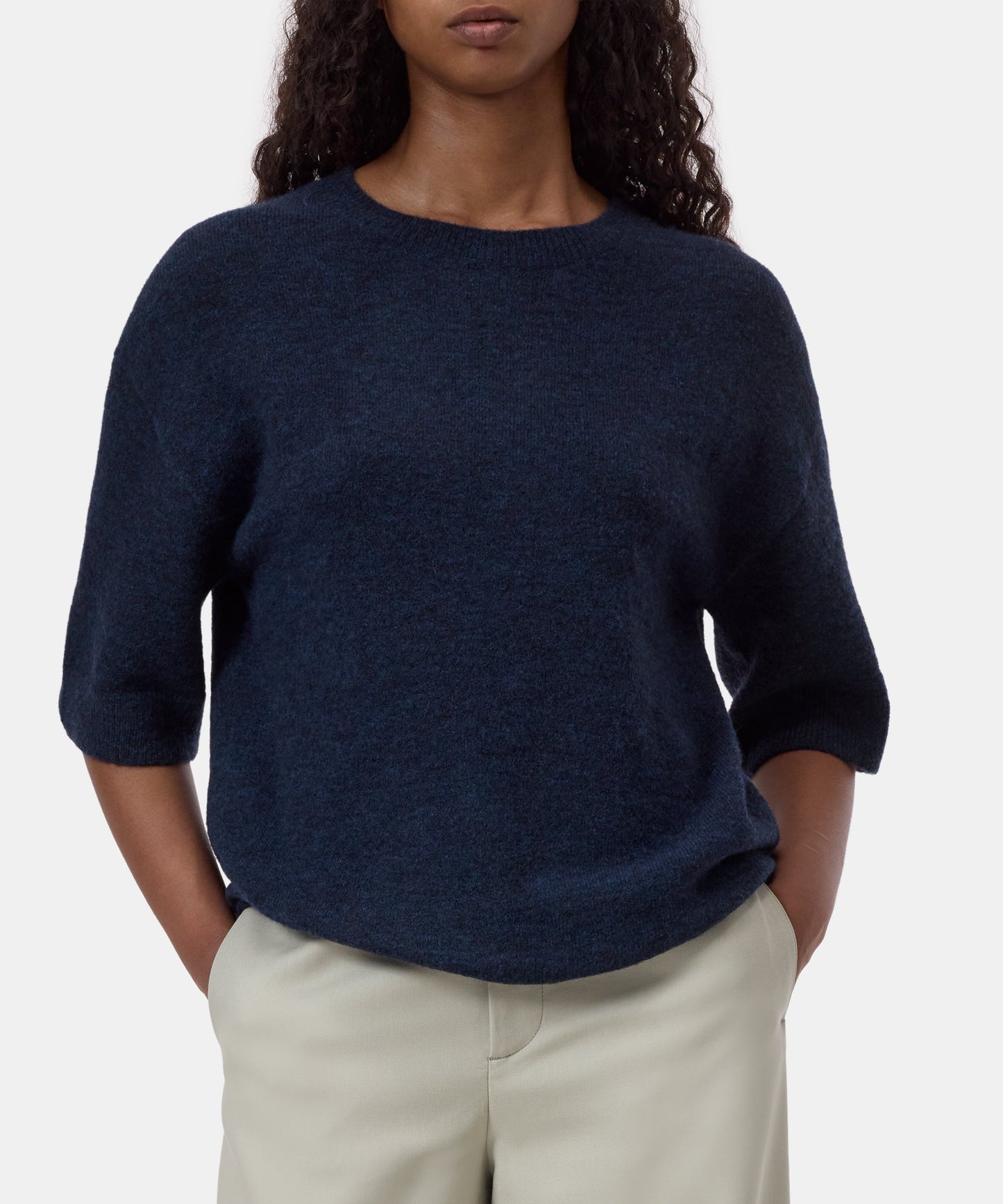 Closed Sweater Woman Crew Neck Short Sleeve Dark Night