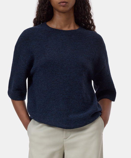 Closed Sweater Woman Crew Neck Short Sleeve Dark Night